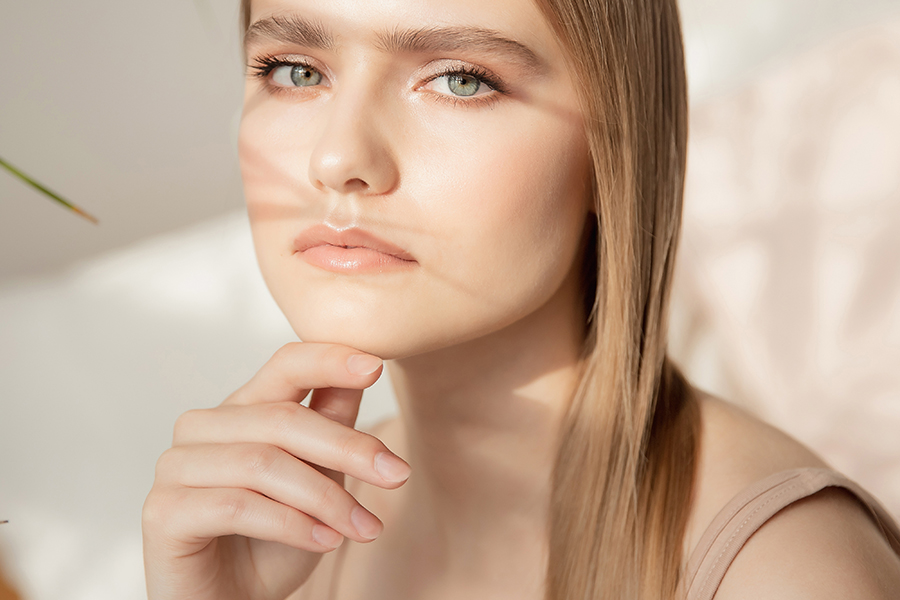 Beauty Fashion Clear Skin Young Girl With Blonde Hair