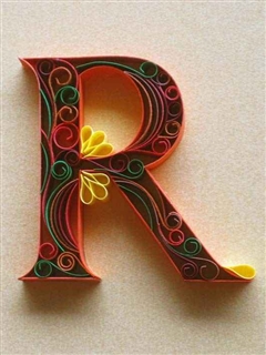 Letter R paper art