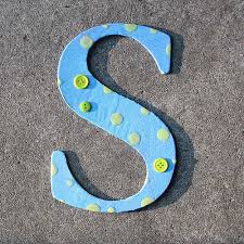 Blue Letter S Arts And Craft In Gray Background