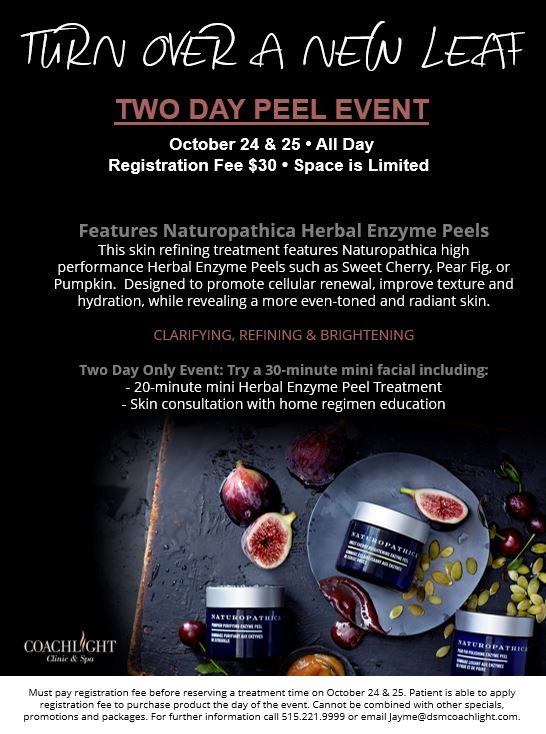 Two Day Peel Event by Coachlight Clinic and Spa